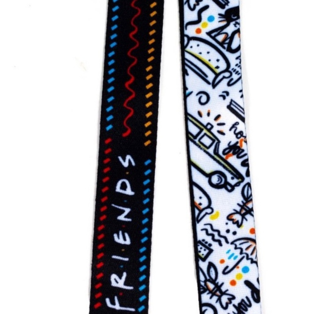 Friends Themed Black and White Lanyard Key & Card Holder